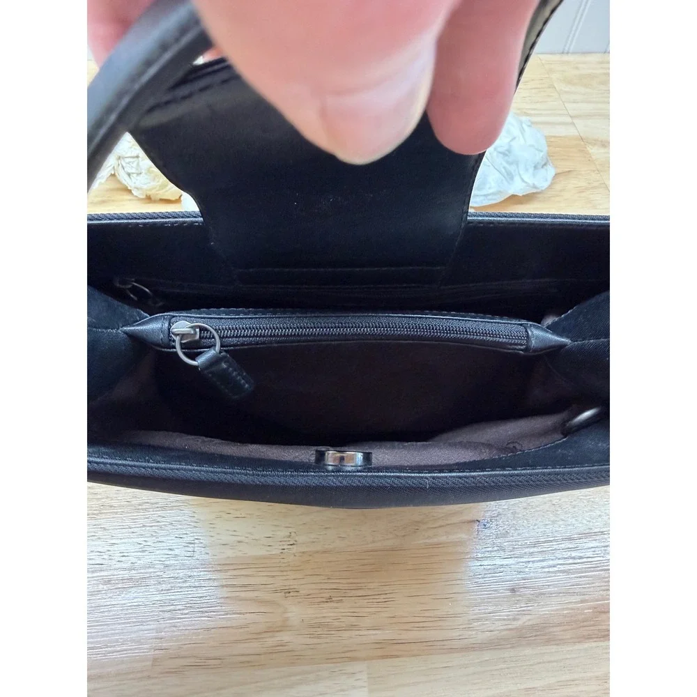 Vintage Coach Mercer Mini Satchel Bag 7417 Black Twill Leather Y2K Quiet Luxury